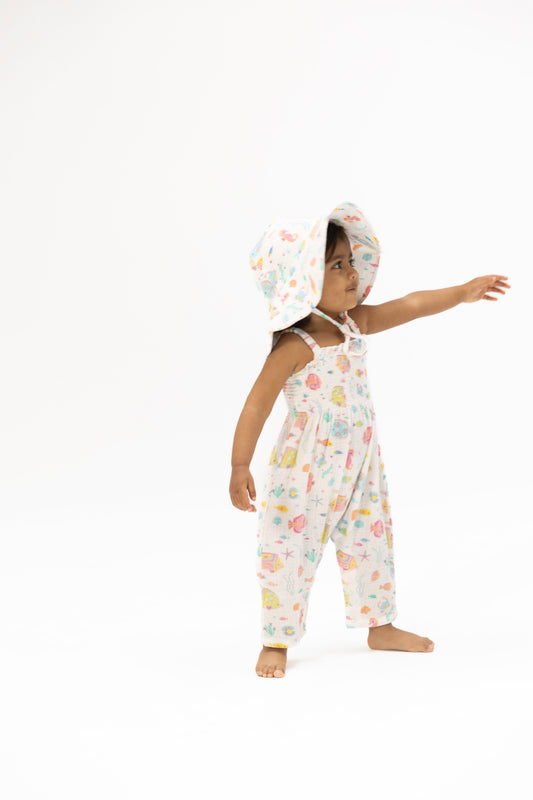 Sunny Coral Reef Fish - Smocked Romper