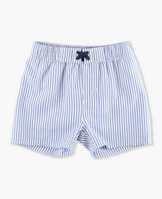 Periwnkle Blue Seersucker Swim Trunks