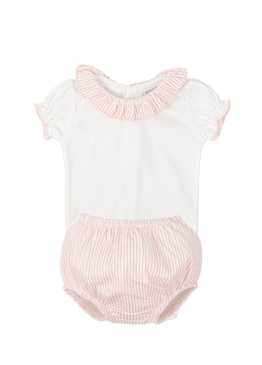 Mirada Pink Stripe Bloomer Set 46221