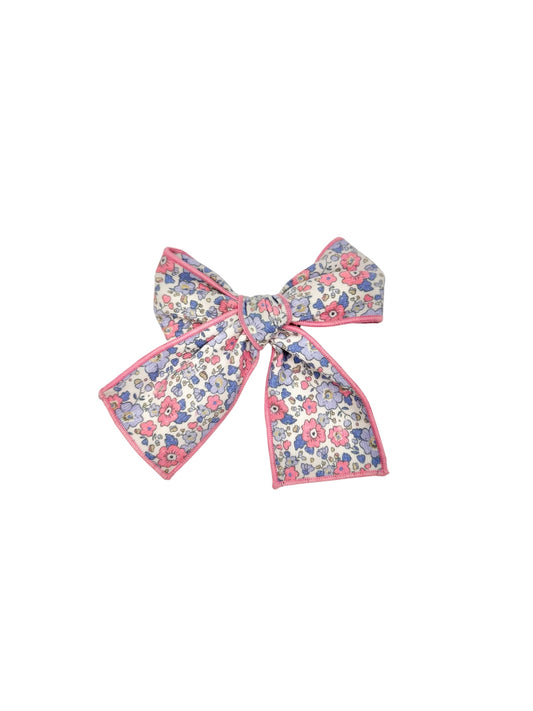 Pink Kensington Garden Flower Print Bow