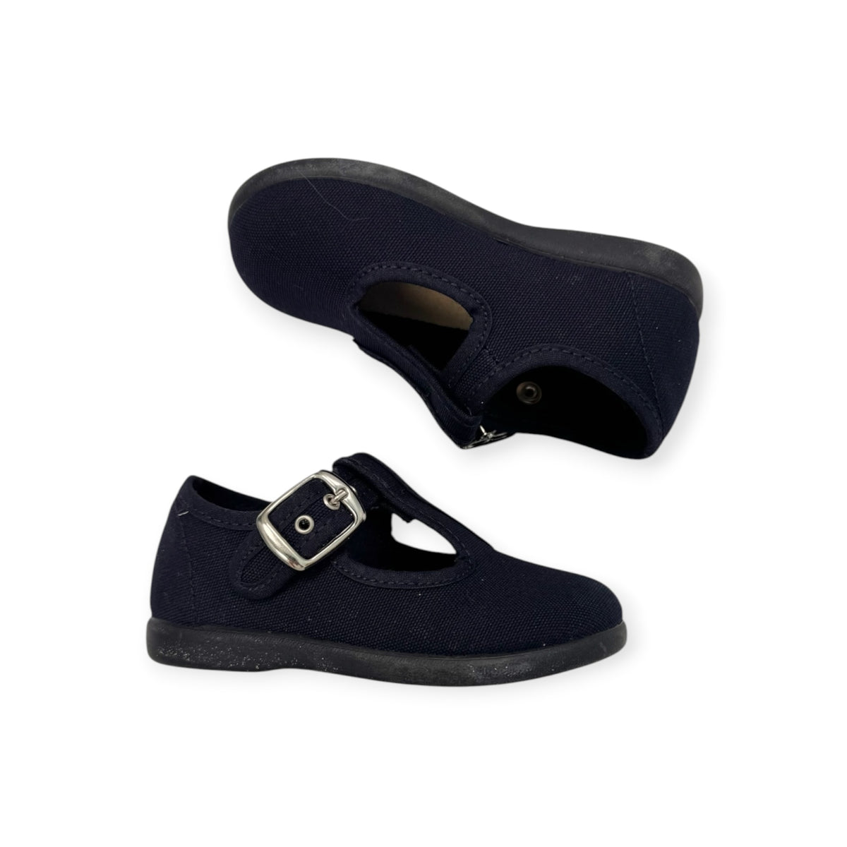 Navy Canvas T-Strap 1136-01