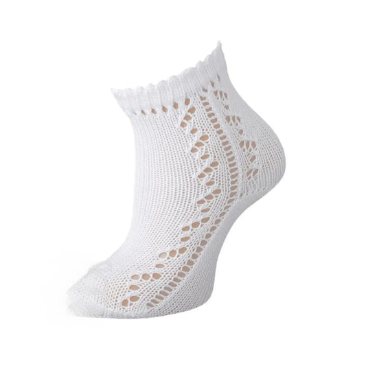 Openwork Scottish Yarn Socks White