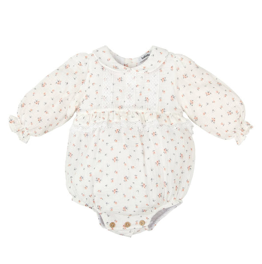30566 Pink Flower Romper 18M
