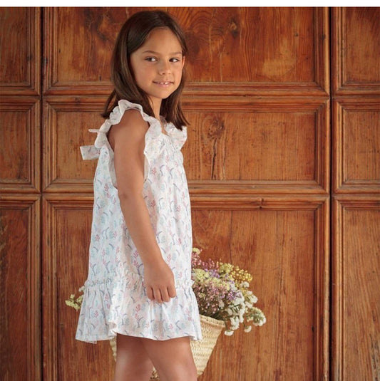 90476 Coral Print Dress 2T