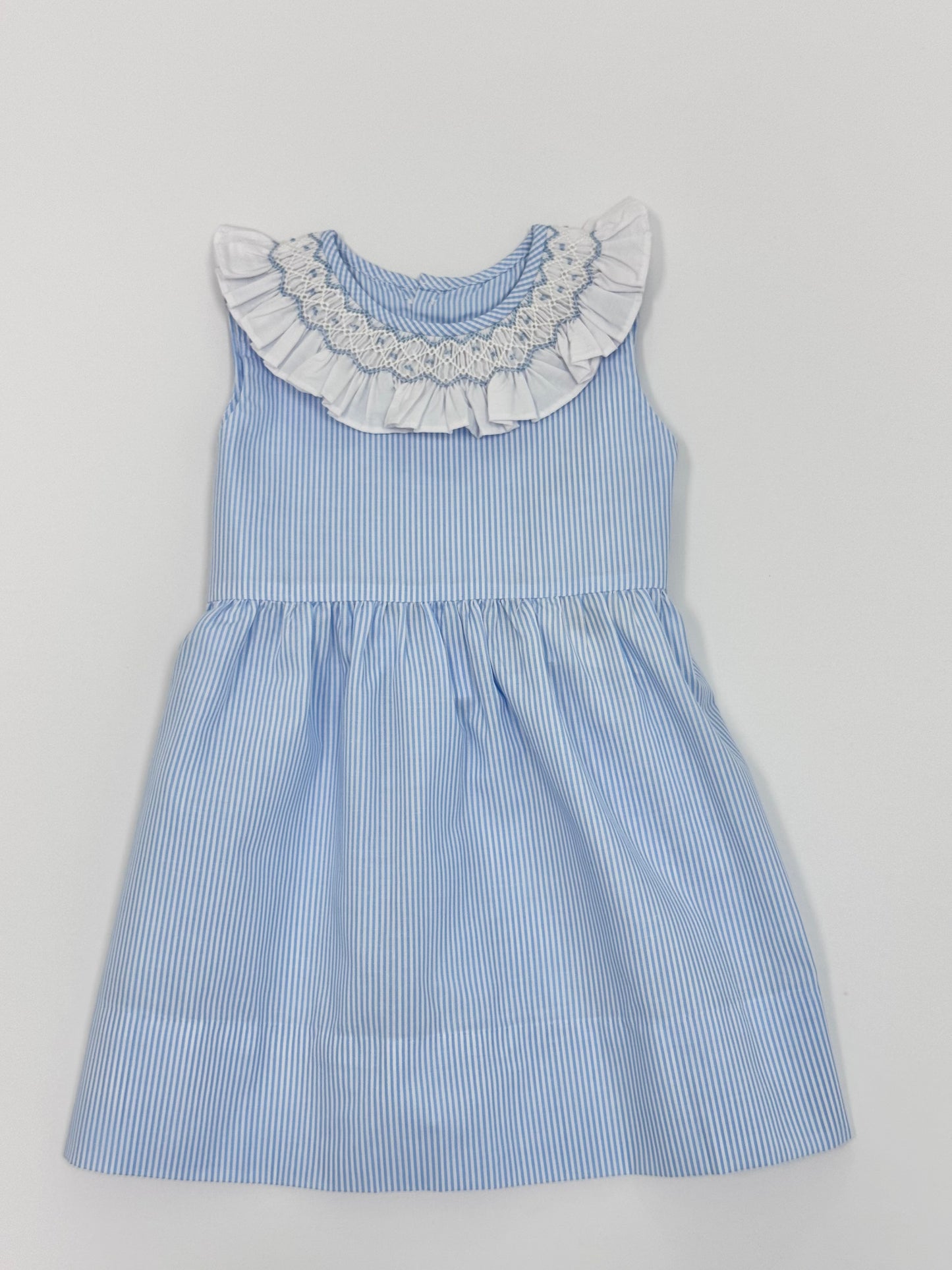 Blue Stripe Kate Smocked Dress