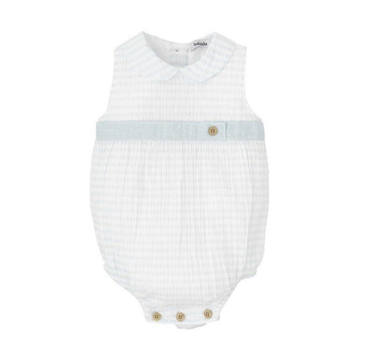 30471 Light Blue Gingham Romper