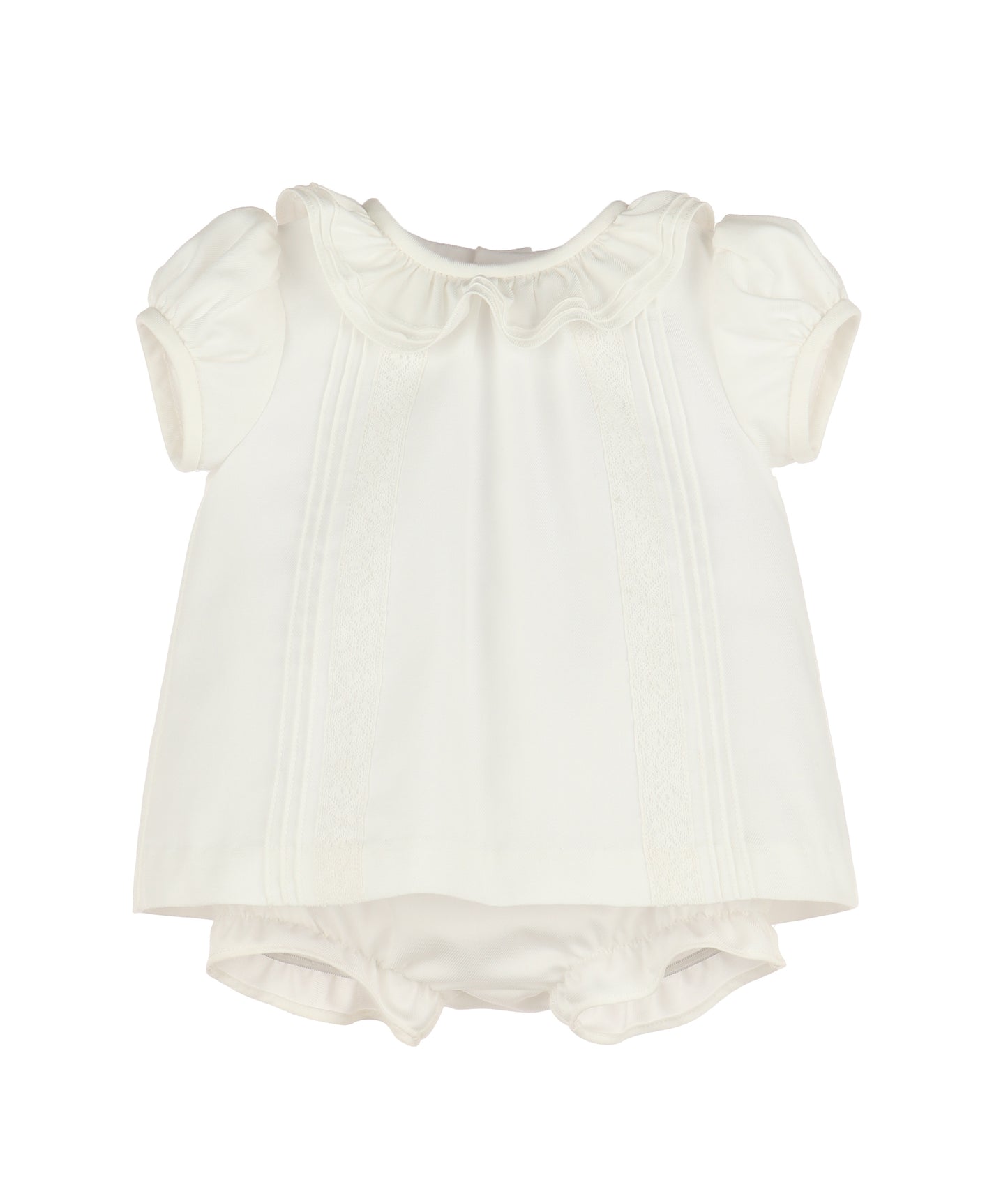 Pintucks & Lace Bishop Ivory 8600Y