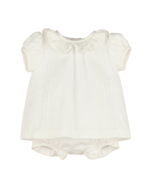 Pintucks & Lace Bishop Ivory 8600Y