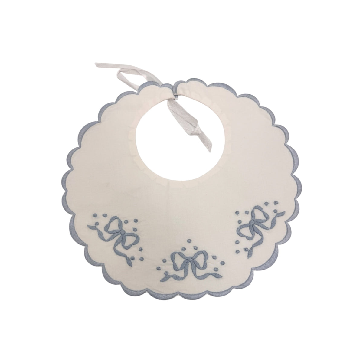 Scalloped Embroidered Bows Bib 2250