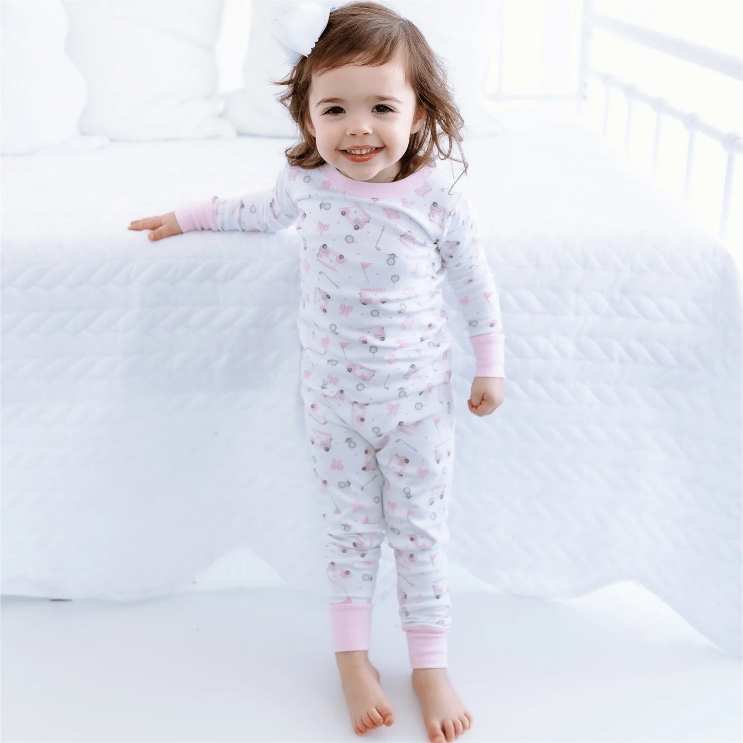 Little Golfer Pink Long Pajamas