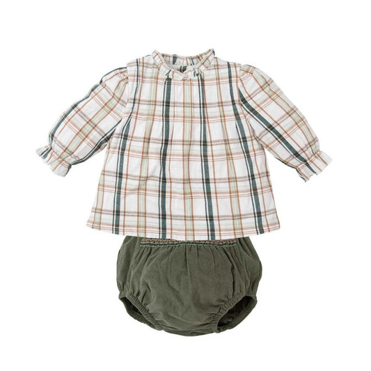 40767 Green Plaid Bloomer Set