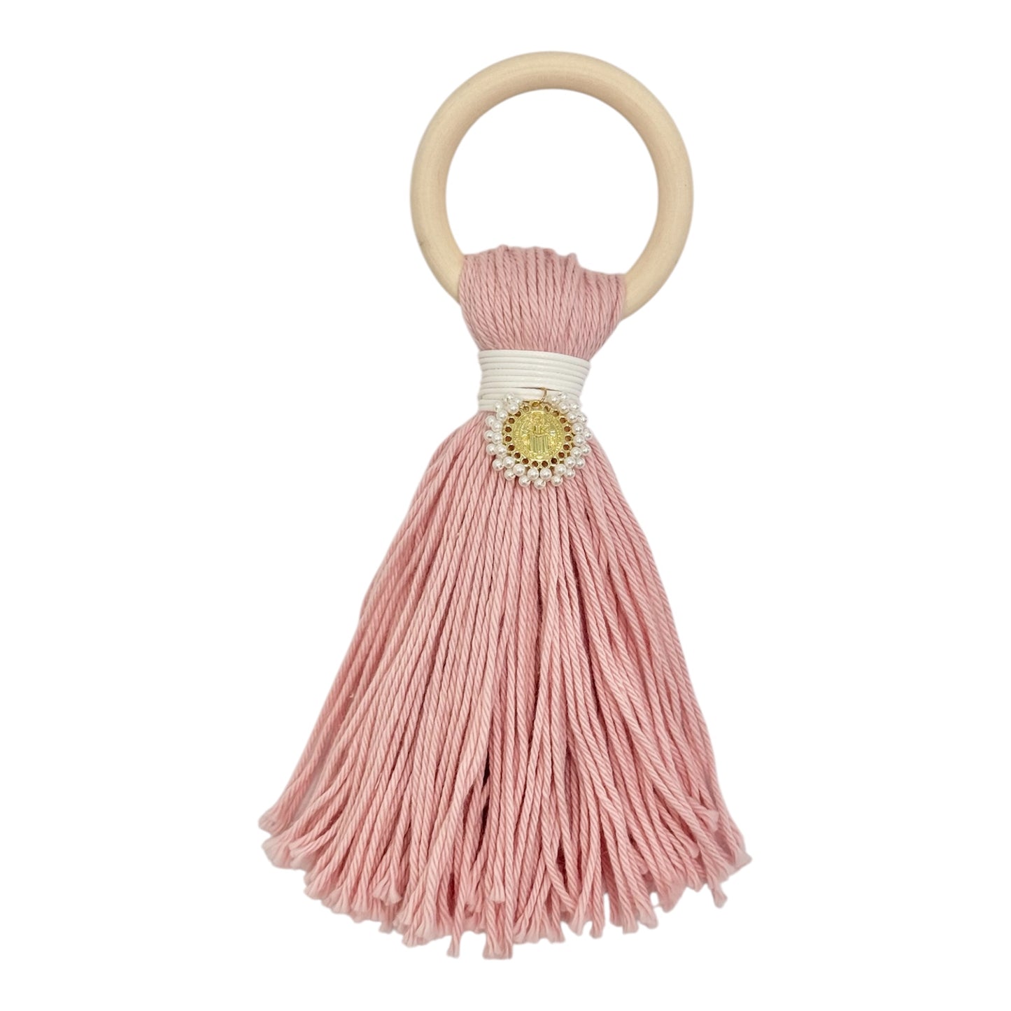 St Benedict Pearl Tassel Baby Blessing
