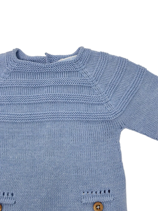 Azafata Blue Knit Baby Set 0007