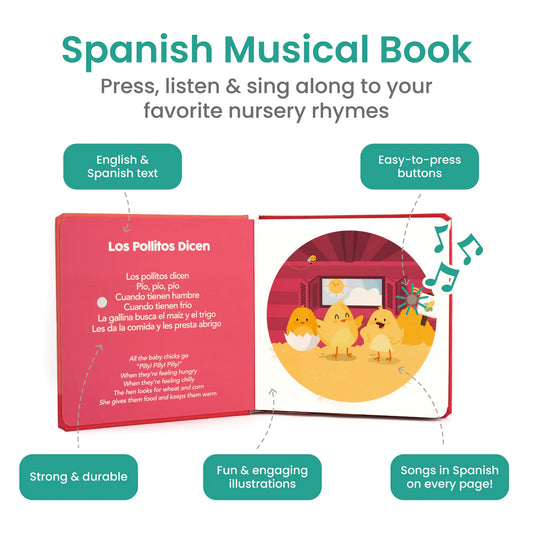 Los Pollitos Bilingual Musical Book: Spanish Nursery Rhymes