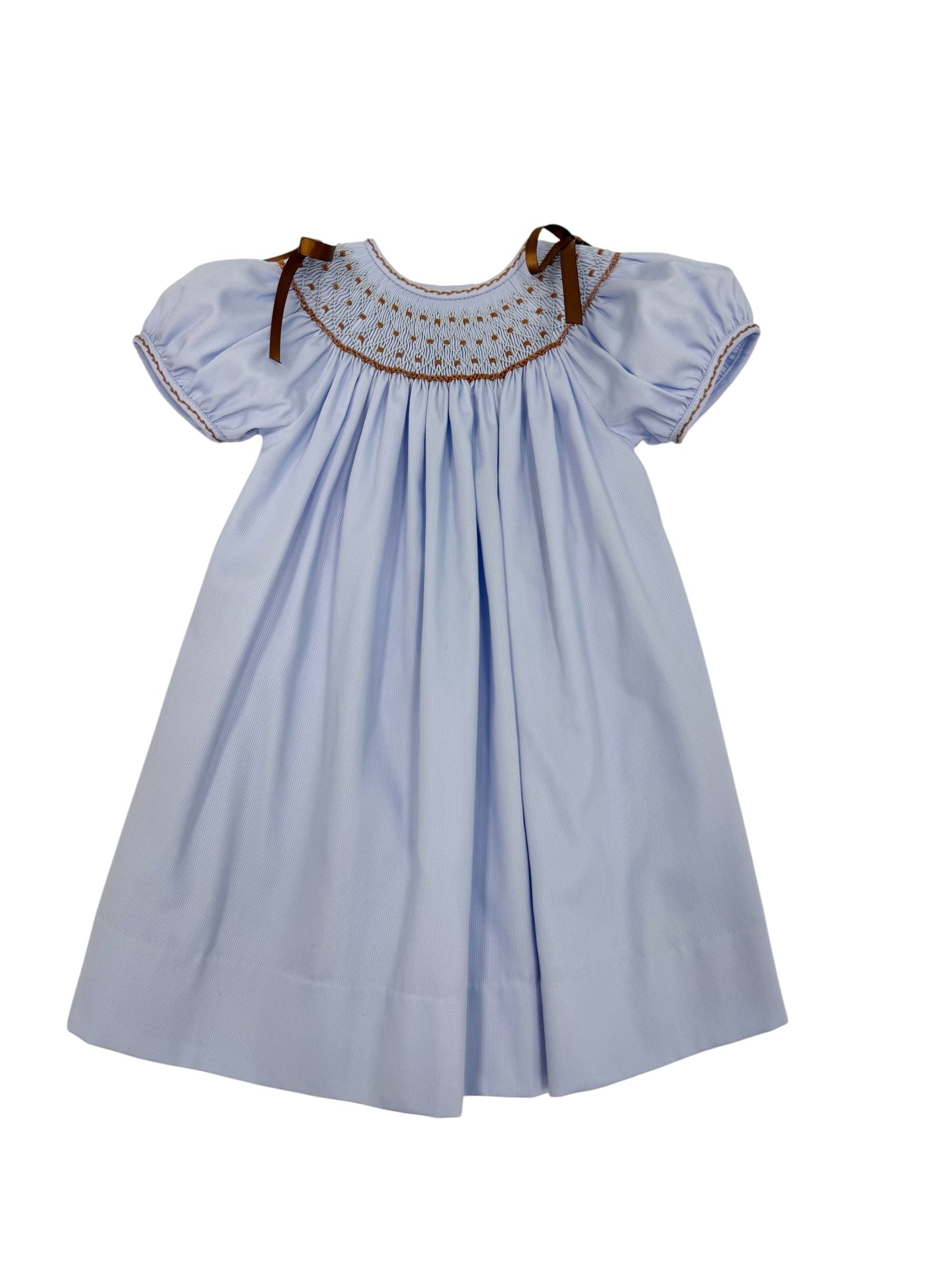 Blueberry & Chestnut Smocked Dress