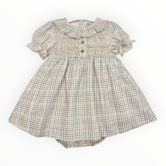 Atardecer Plaid Smocked Bloomer Set 97635