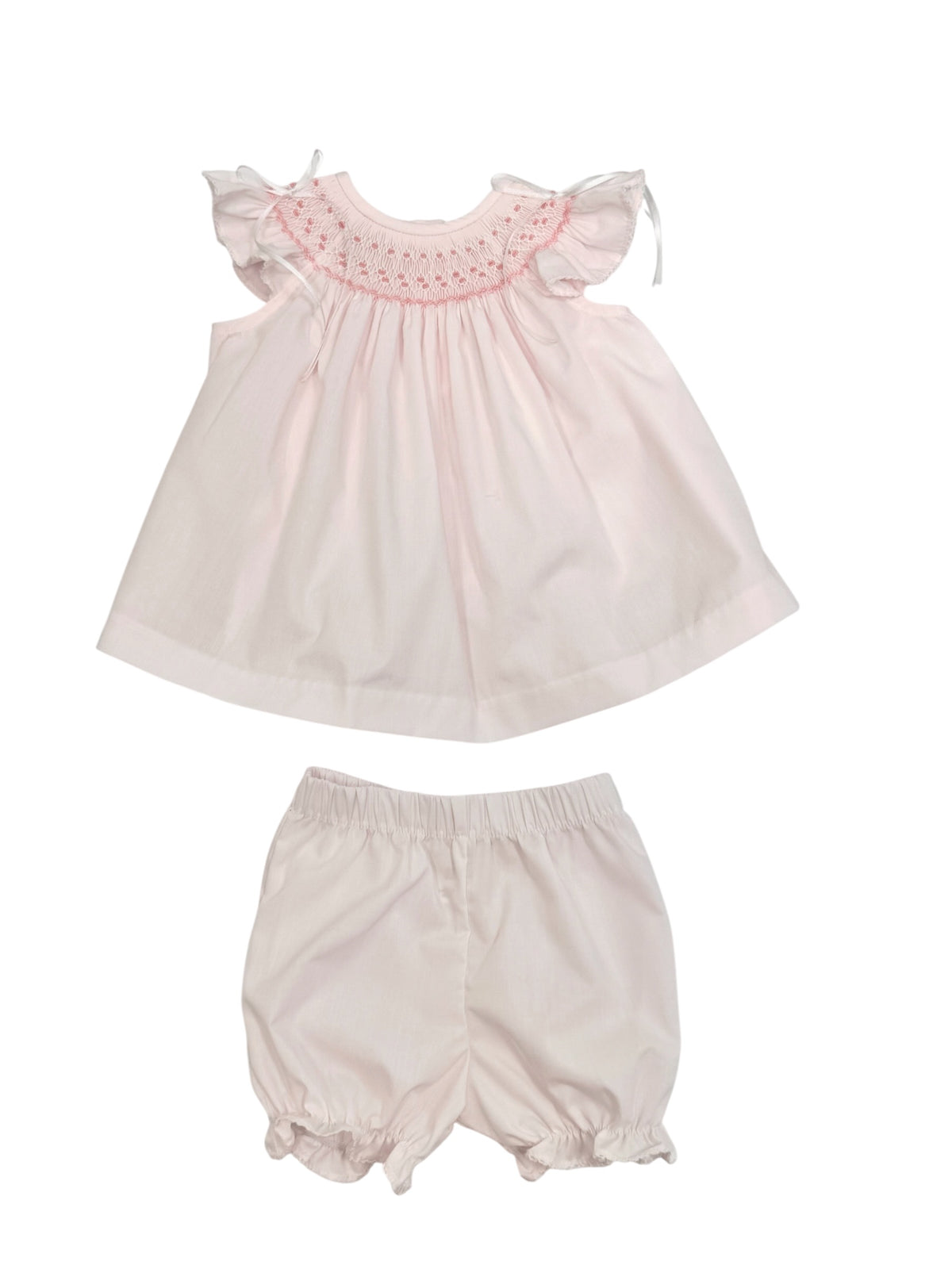 Peony Pink Smocked Bishop Set