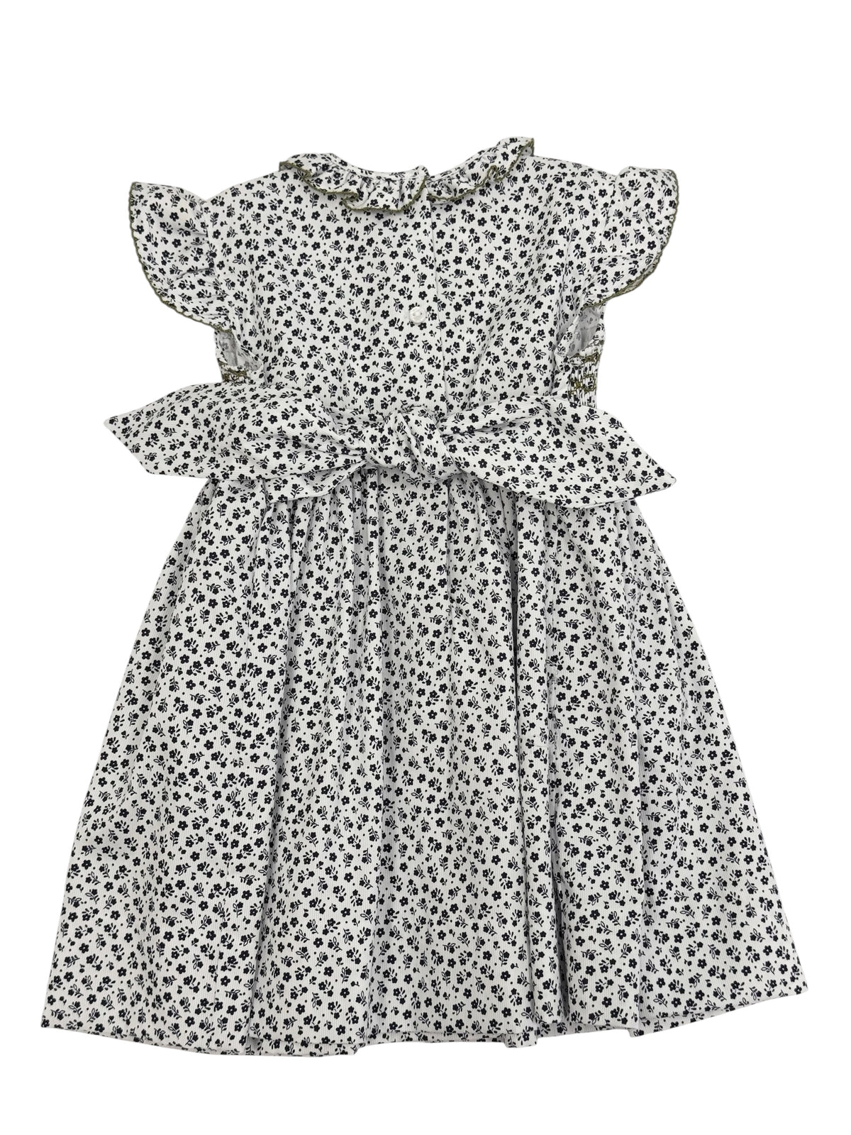 Navy Posies Smocked Dress
