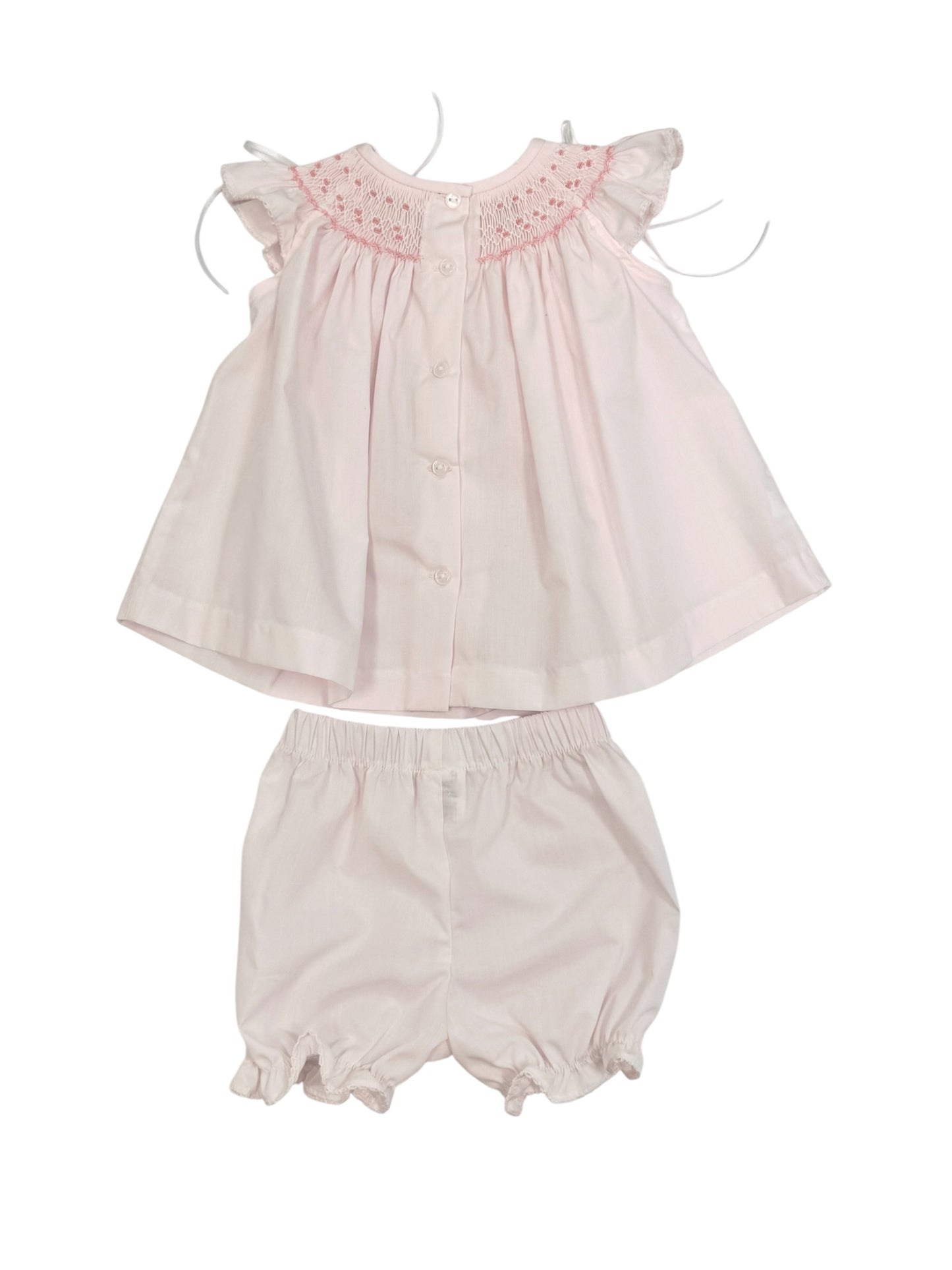Peony Pink Smocked Bishop Set