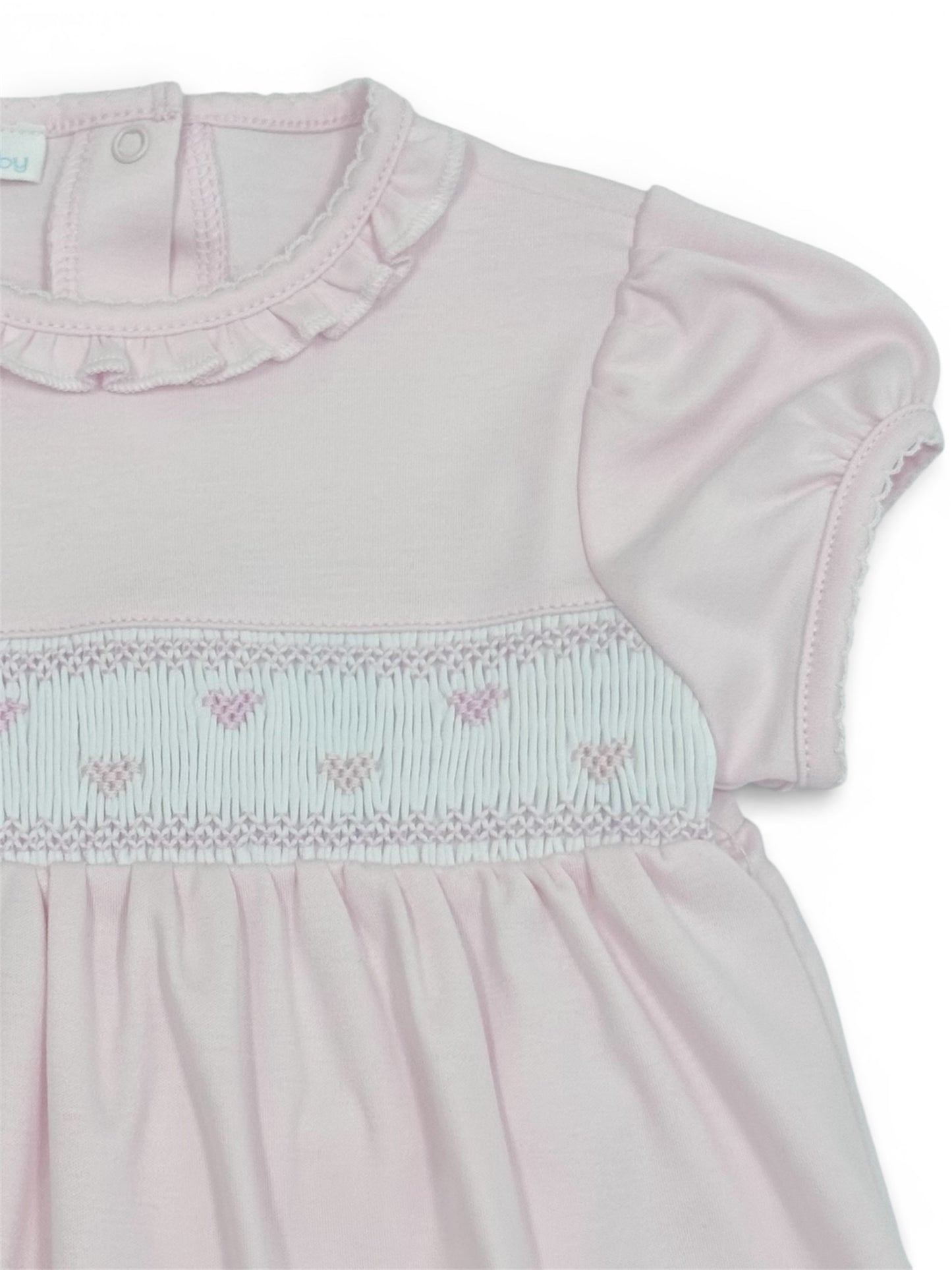 Pink Hearts Smocked Dress Set