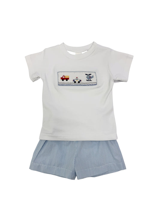 Sirens & Sparks Smocked Shorts Set