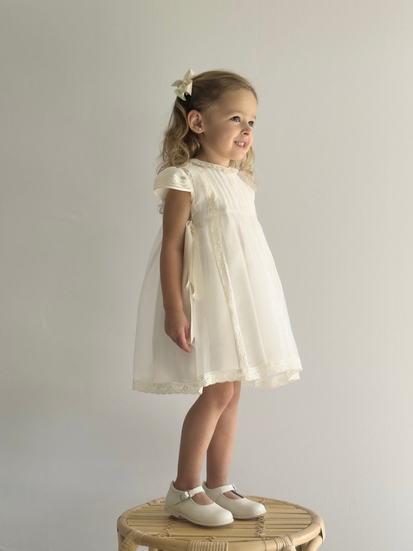Beige Organza Mantilla Dress 478