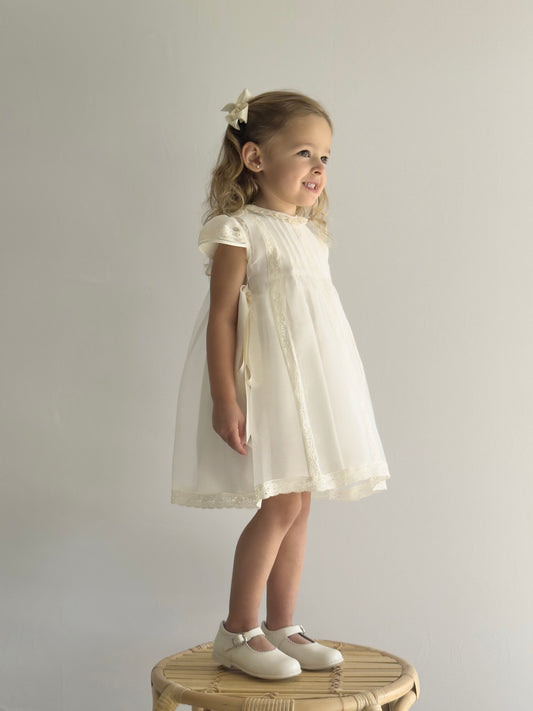 Beige Organza Mantilla Dress 478