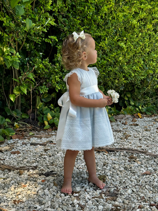 Batista Inglesa Dress White Blue 450