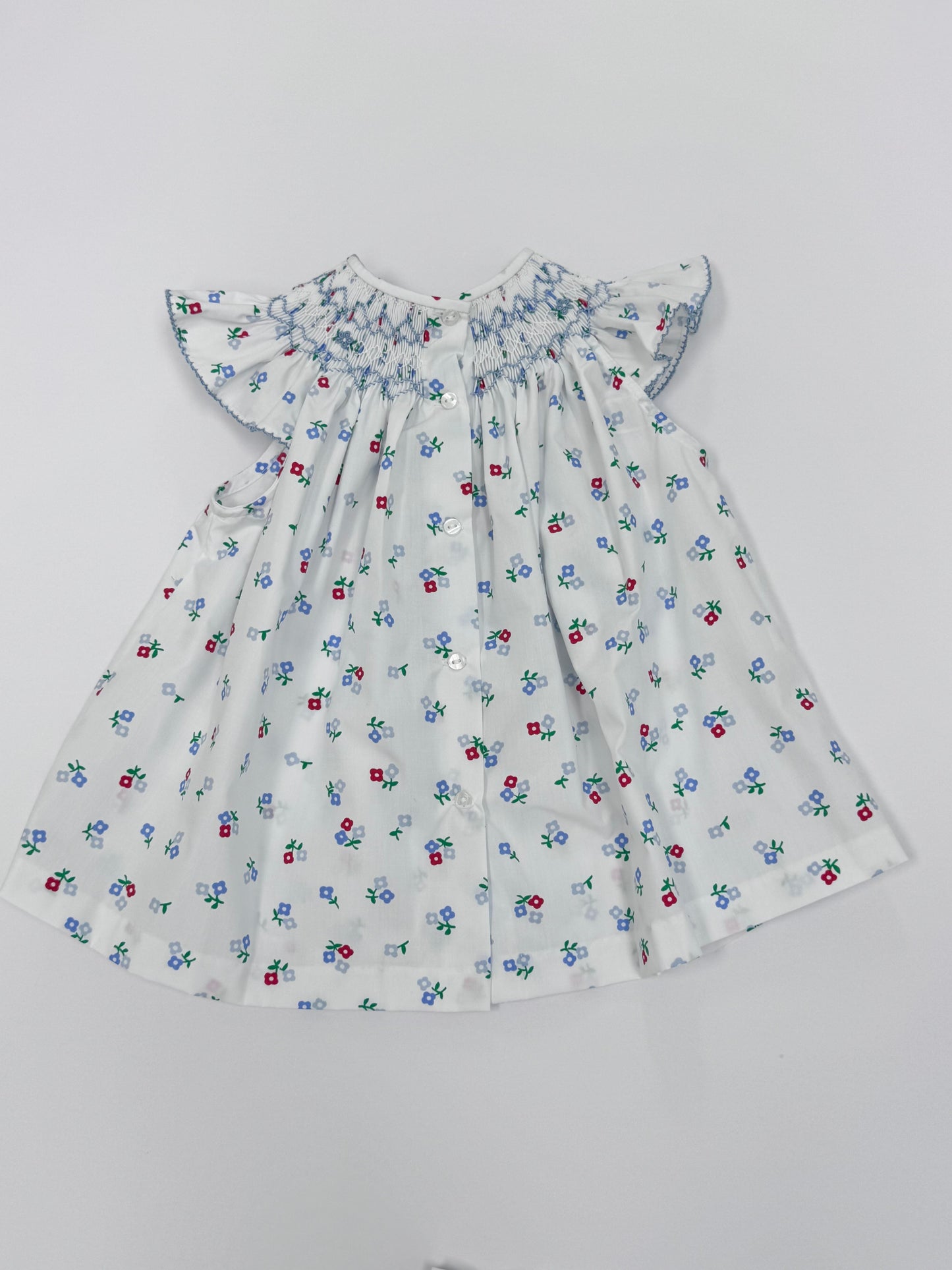 Blue Impatiens Smocked Bishop Shorts Set