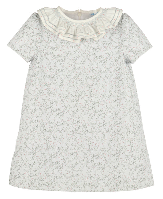 8819BL Blue Willow Smocked Dress