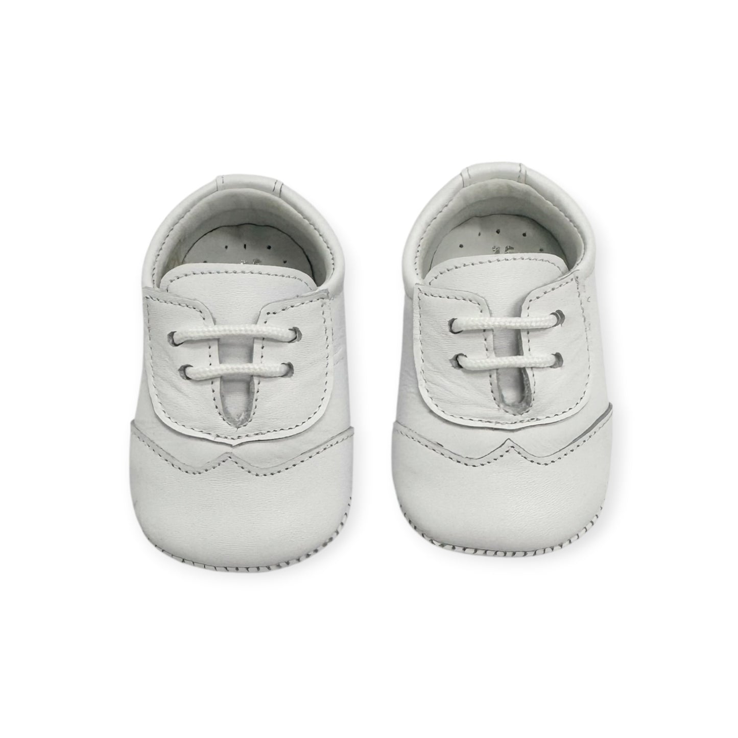 White Leather Lace Up Plain SB521