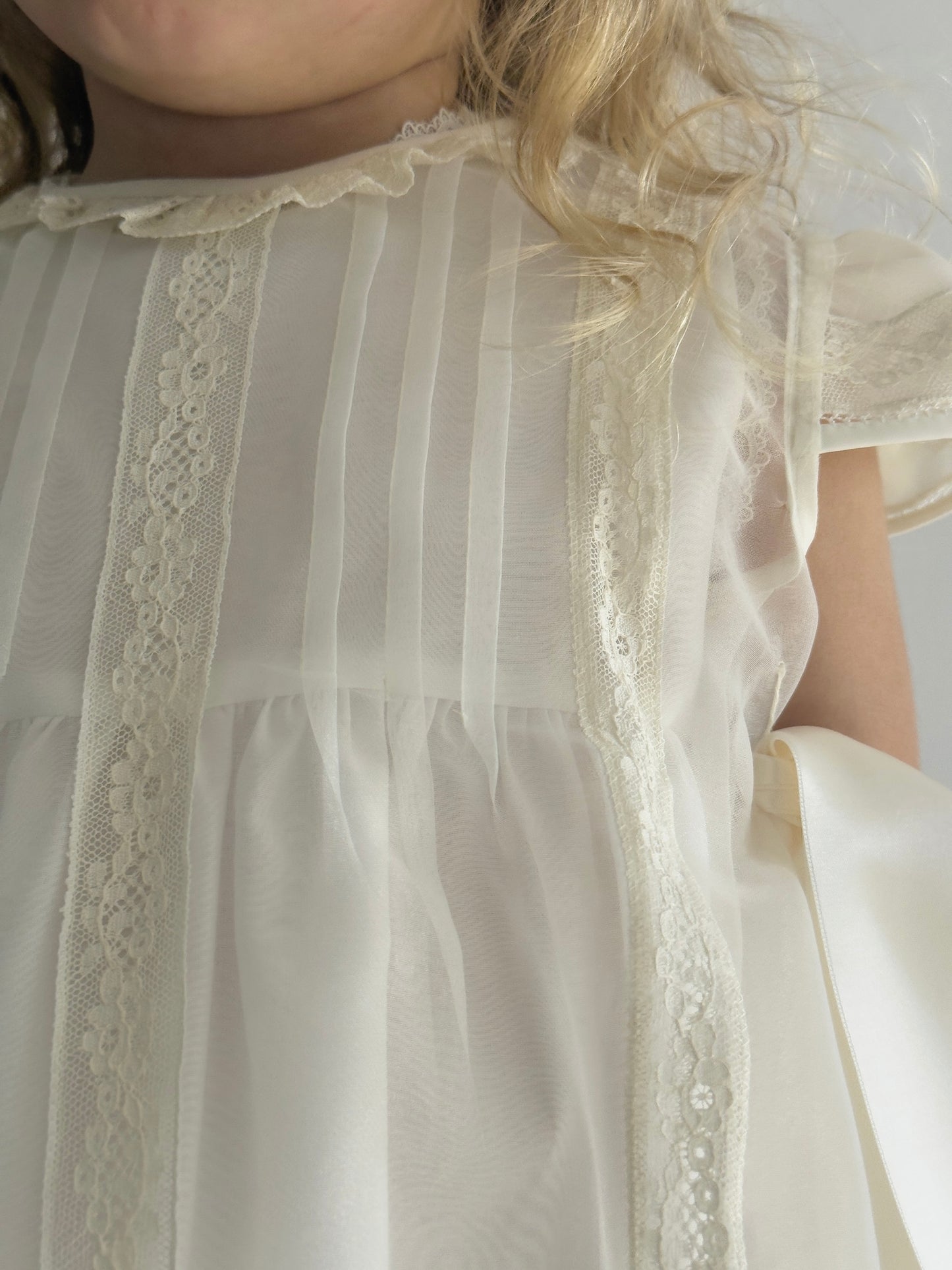 Beige Organza Mantilla Dress 478