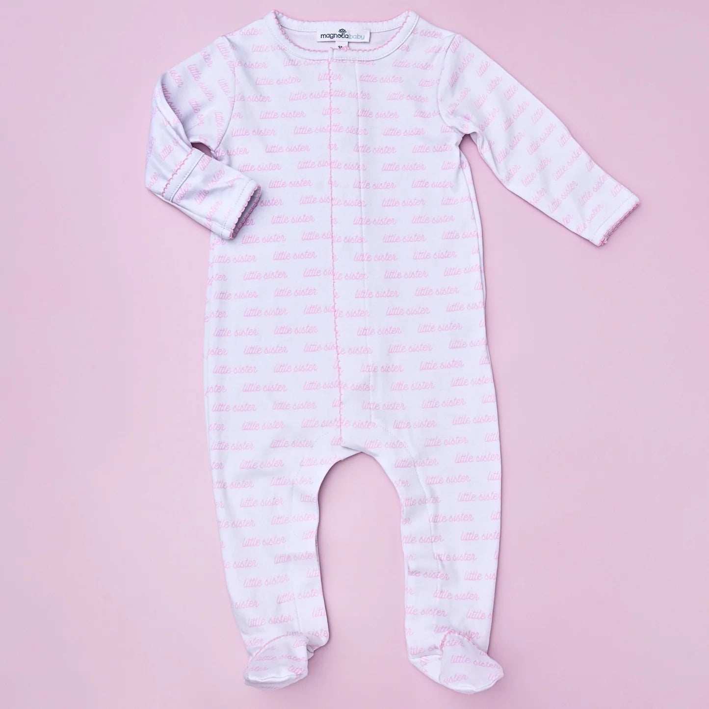 Little Sister Pink Printed Footie