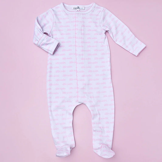 Little Sister Pink Printed Footie