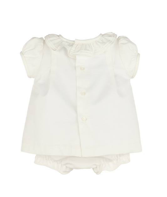 Pintucks & Lace Bishop Ivory 8600Y