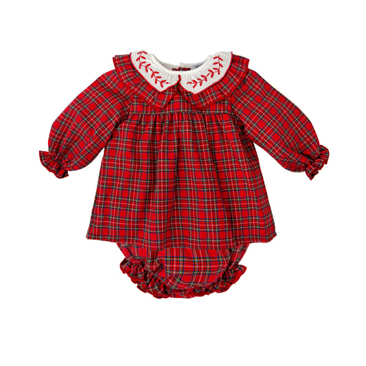 Muerdago Red Plaid Bloomer Set