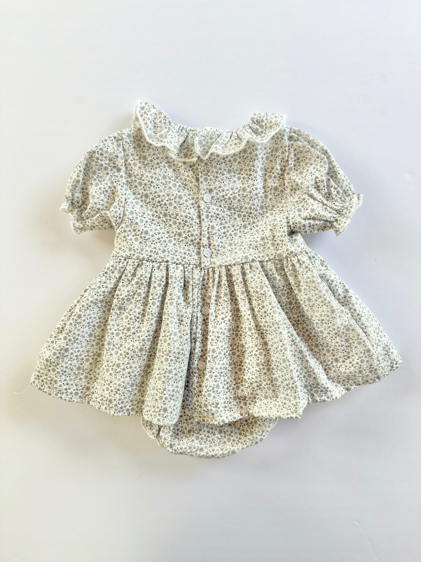 92701 Sand Rrown Flower Print Dress Bloomers