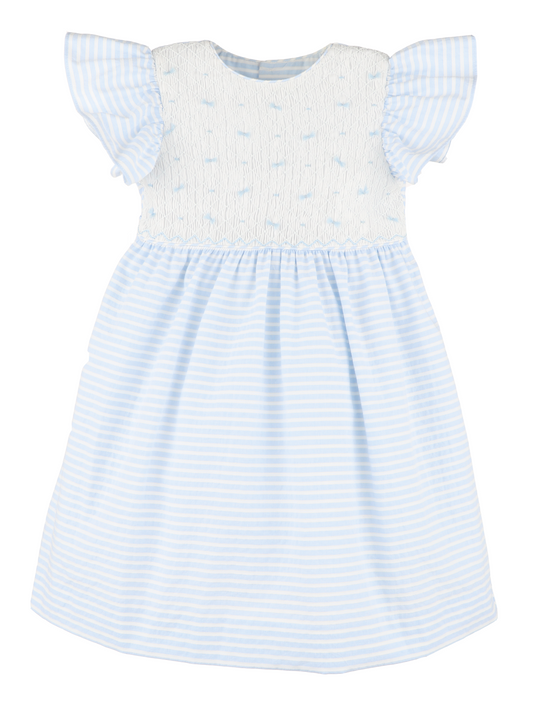 Blue Plumeti Smocked Dress