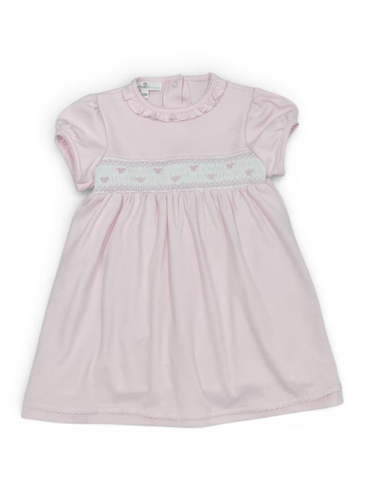 Pink Hearts Smocked Dress Set
