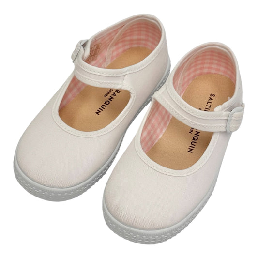 51201 White Canvas Mary Jane Sneaker