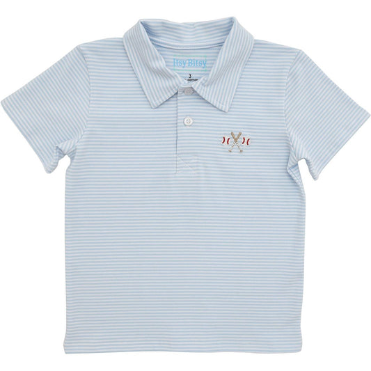 Blue Baseball Polo
