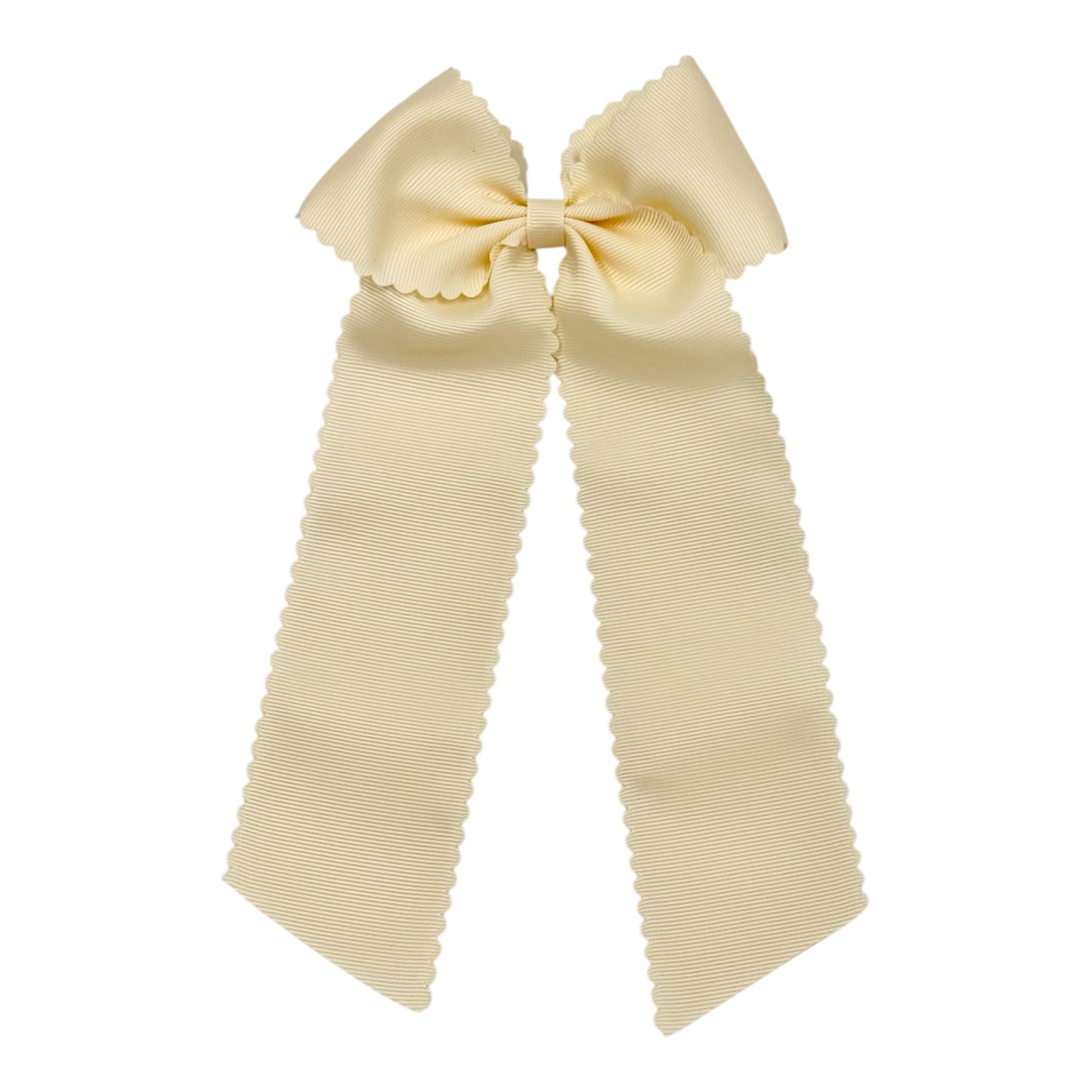Ivory Grosgrain Scallop Bow