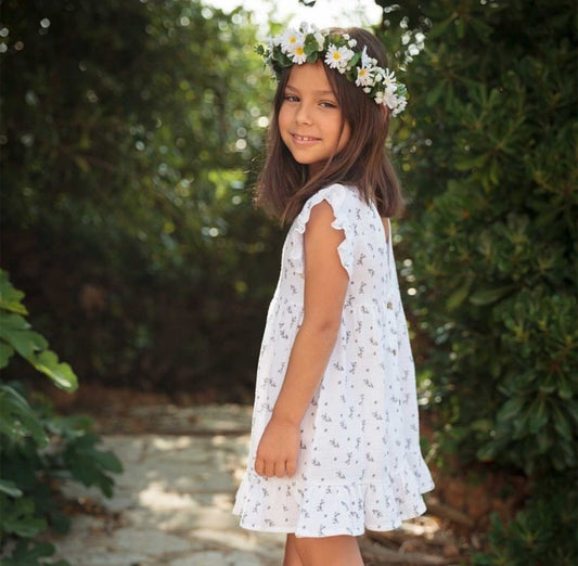 90477 Blue Flower Dress 12M