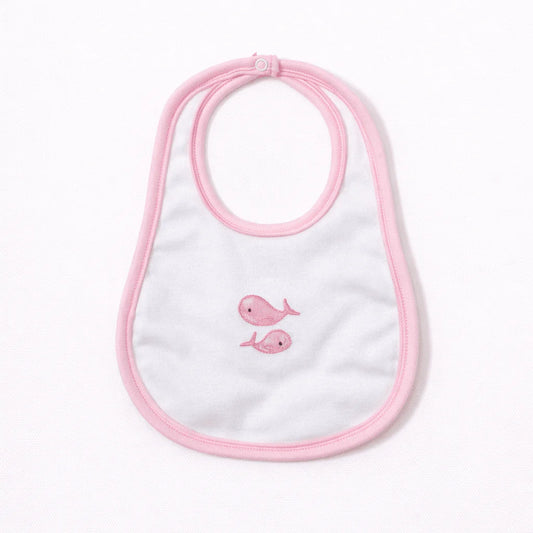 Azure Whales Pink Bib
