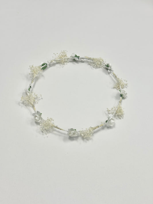 Floral Wreath Roses & Mini Flowers White