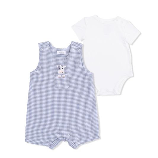 Micro Gingham Blue Blizzard Jon Jon