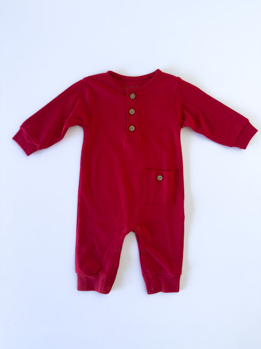 Red Pima Playsuit