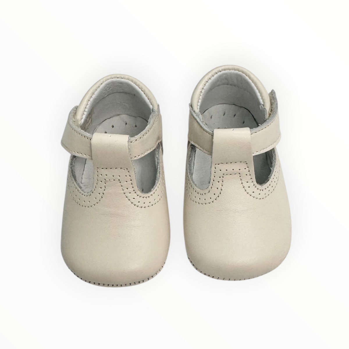 Porcelana Leather T-Strap Velcro Strap