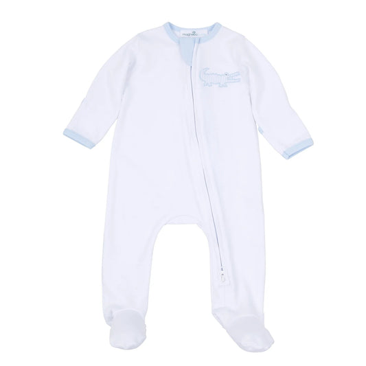 Gator Applique Zip Footie