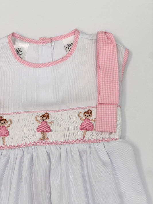 Pink Pirouettes Smocked Dress